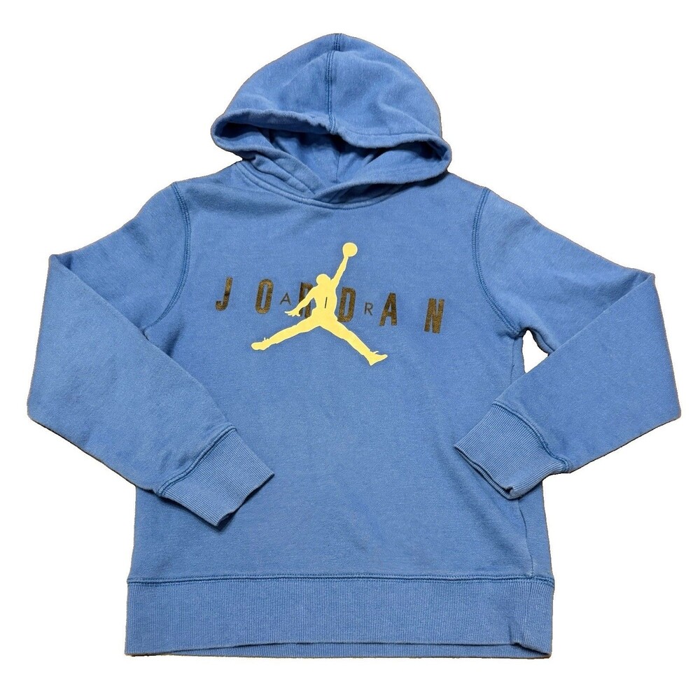 Air Jordan Jumpman Hoodie Youth Size Medium Blue Logo Pullover Boys M - EUC